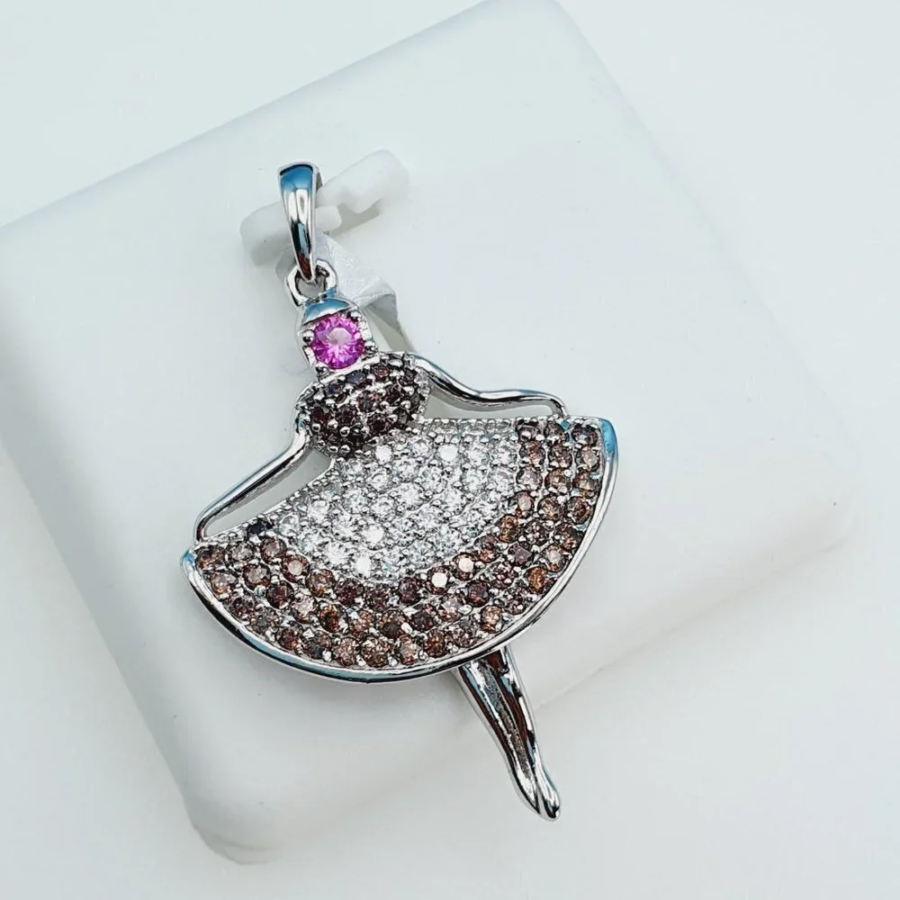 925 Sterling Silver Cubic Zirconia Pendant, UU1P6A6039